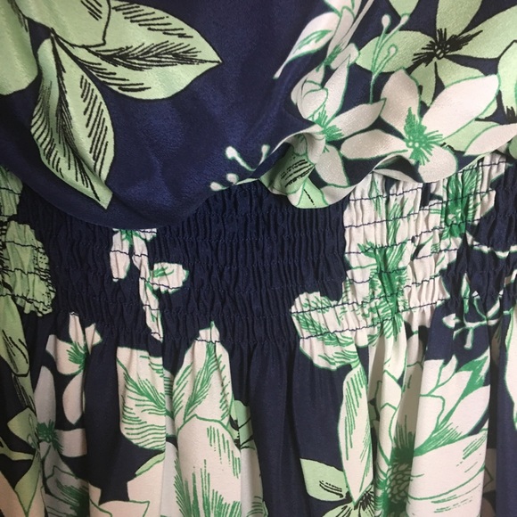 Eliza J Navy & Green Cold Shoulder Blouson Dress - Picture 7 of 10